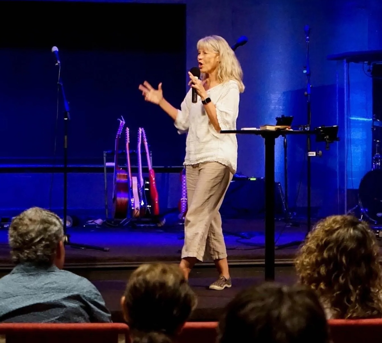 Marci teaching on stage